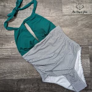 Shekini V Neck One Piece Swimsuit Size S